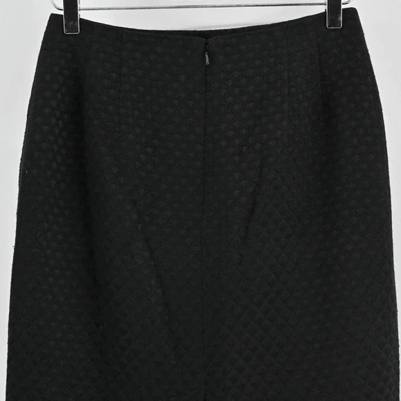 Linda Allard Ellen Tracy Pencil Skirt Size 8 Petite Textured Black Straight Work - Picture 9 of 10